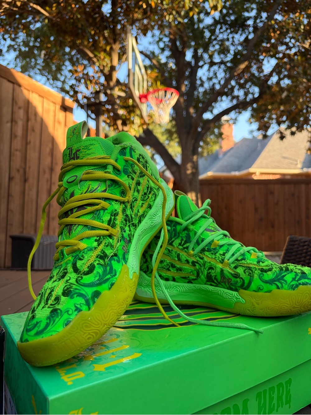 Neon Green Swirl Athletic Sneakers